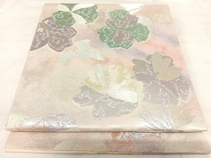 平和屋着物◎六通柄袋帯 舞花文 金銀糸 正絹 逸品 AABI5668yx