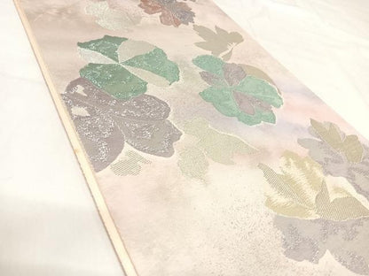 平和屋着物◎六通柄袋帯 舞花文 金銀糸 正絹 逸品 AABI5668yx