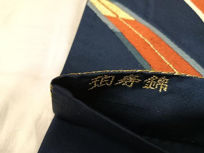 平和屋着物◎六通柄袋帯　珀寿錦　草葉文　金糸　正絹　逸品　AABI5700yx