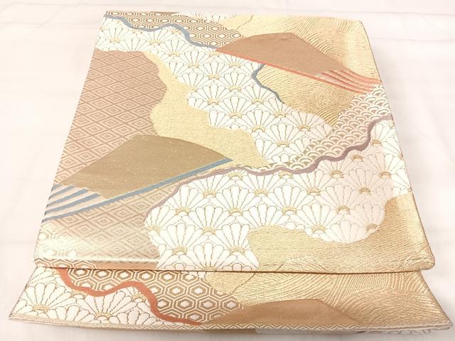 平和屋着物◎六通柄袋帯　唐織　道長花文　金糸　正絹　逸品　AABI5704yx