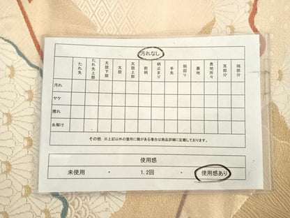 平和屋着物◎六通柄袋帯　唐織　道長花文　金糸　正絹　逸品　AABI5704yx