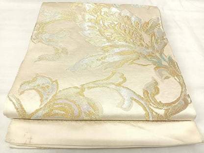 平和屋着物◎六通柄袋帯　更紗花文　金銀糸　正絹　逸品　AABI5705yx