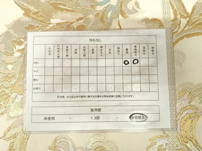 平和屋着物◎六通柄袋帯　更紗花文　金銀糸　正絹　逸品　AABI5705yx