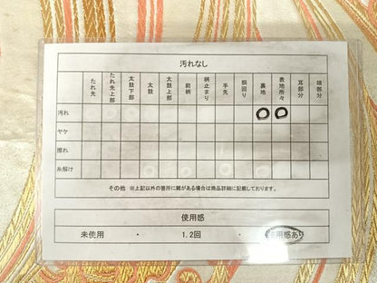平和屋着物◎六通柄袋帯　立波文　金銀糸　正絹　逸品　AABI5710yx