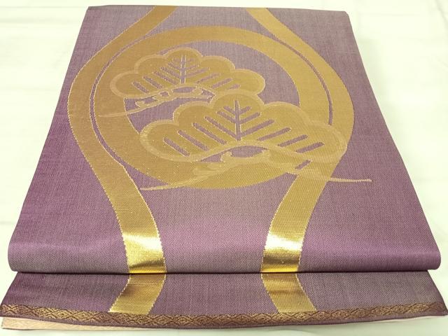平和屋着物◎西陣織　両面全通柄袋帯　立涌花文　金糸　正絹　逸品　AABI5716yx