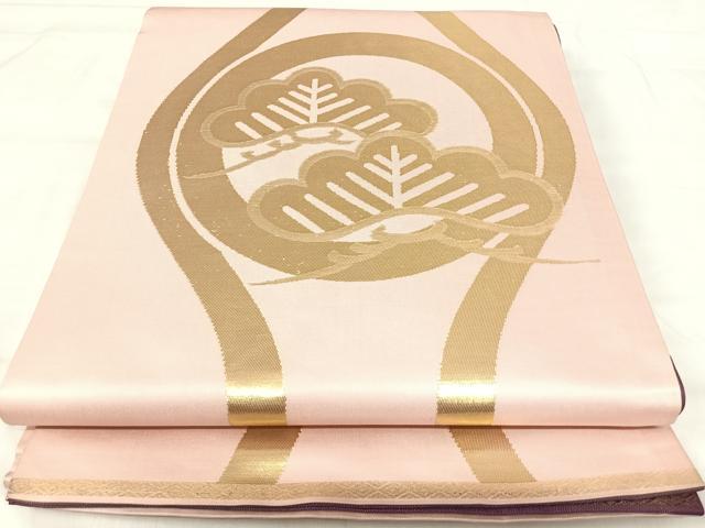 平和屋着物◎西陣織　両面全通柄袋帯　立涌花文　金糸　正絹　逸品　AABI5716yx