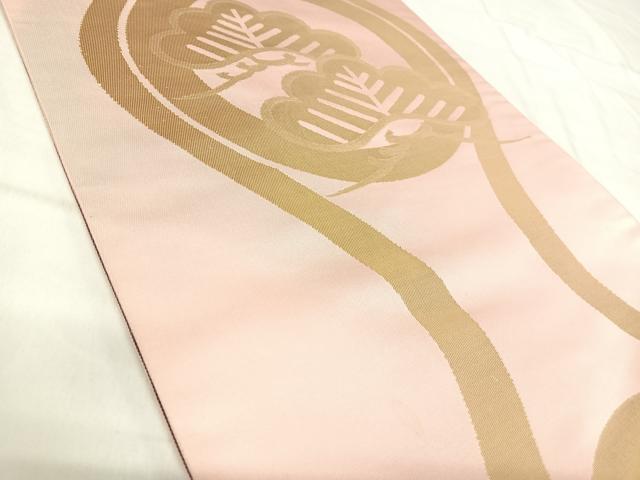 平和屋着物◎西陣織　両面全通柄袋帯　立涌花文　金糸　正絹　逸品　AABI5716yx