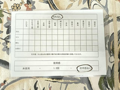 平和屋着物◎六通柄袋帯　唐織　草花文　金銀糸　正絹　逸品　AABI5717yx