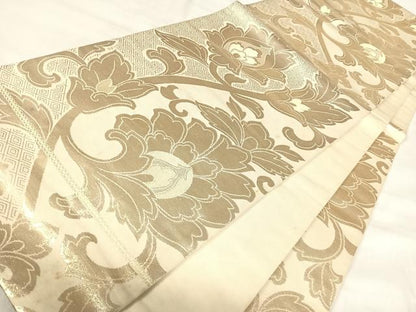 平和屋着物◎六通柄　本袋帯　更紗花文　金糸　正絹　逸品　AABI5721yx