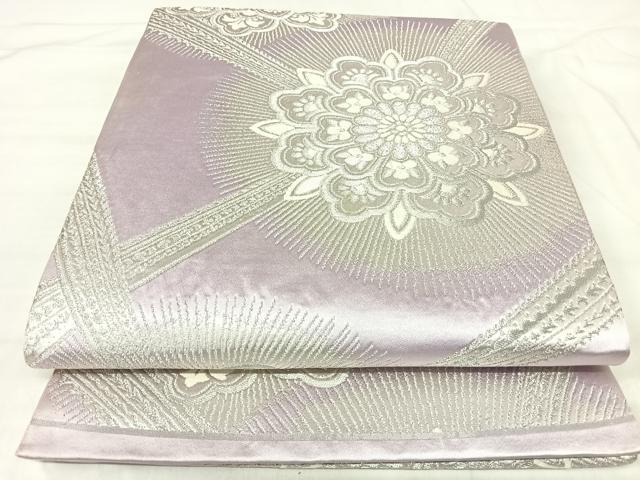 平和屋着物◎六通柄袋帯　唐織　舞花文　銀糸　正絹　逸品　AABI5722yx
