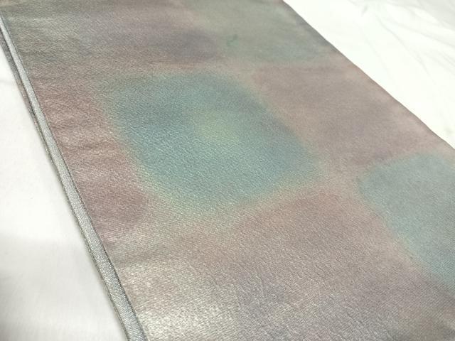 平和屋着物◎全通柄袋帯　紬地　霞文　引箔　正絹　逸品　AABI5728yx