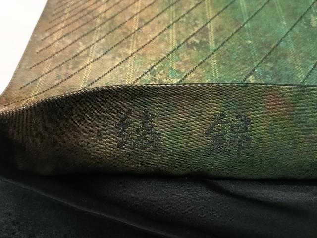 平和屋着物◎西陣　老舗　渡文謹製　手織　六通柄袋帯　綾錦　草花文　金糸　引箔　正絹　逸品　AABI5731yx