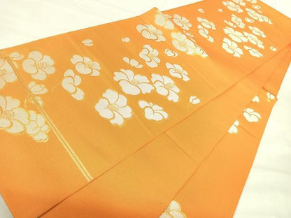 平和屋着物◎六通柄　本袋帯　舞花文　金糸　正絹　逸品　AABI5738yx
