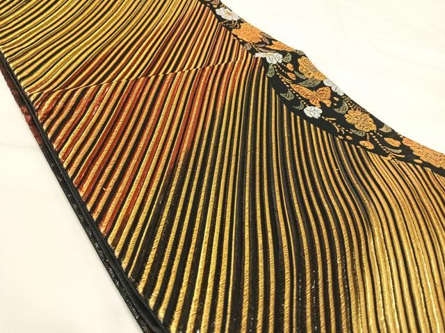 平和屋着物◎六通柄袋帯　花蝶文　金銀糸　正絹　逸品　AABI5742yx