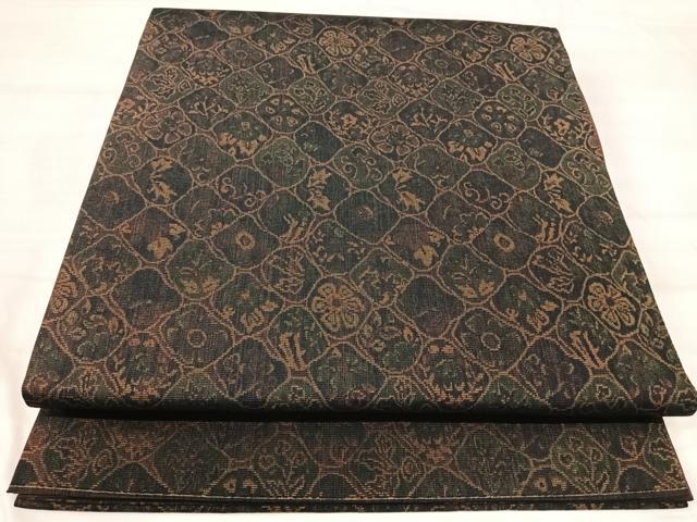 平和屋着物◎六通柄袋帯　花尽くし　正絹　逸品　AABI5753yx