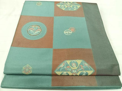 平和屋着物◎六通柄　本袋帯　抽象文様　正絹　逸品　AABI5764yx