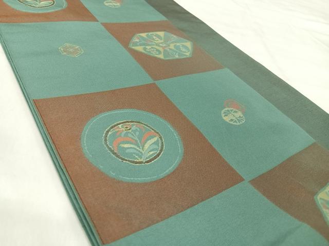 平和屋着物◎六通柄　本袋帯　抽象文様　正絹　逸品　AABI5764yx