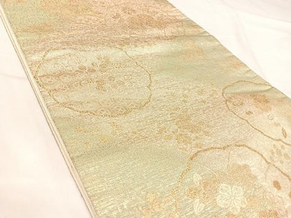 平和屋着物◎六通柄袋帯　舞花文　金糸　正絹　逸品　AABI5781yx
