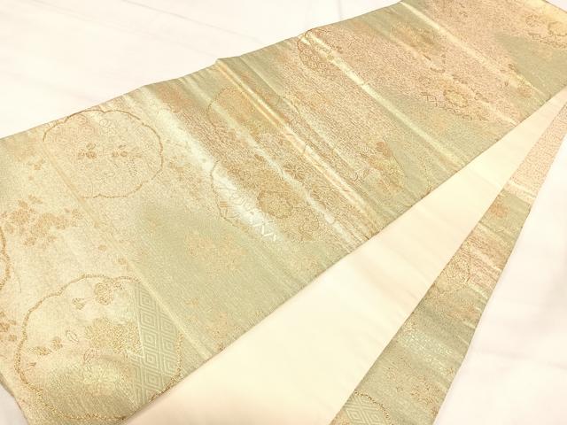 平和屋着物◎六通柄袋帯　舞花文　金糸　正絹　逸品　AABI5781yx