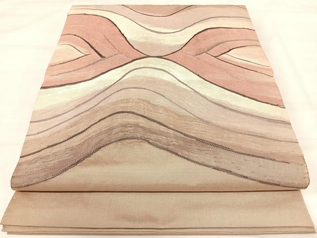平和屋着物◎太鼓柄袋帯　すくい織　流水文　鈴乃屋扱い　正絹　逸品　AABI5782yx