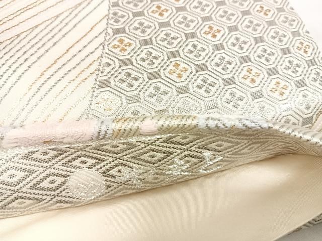 平和屋着物◎六通柄袋帯　唐織　プラチナ古典文様　正絹　逸品　AABI5790yx
