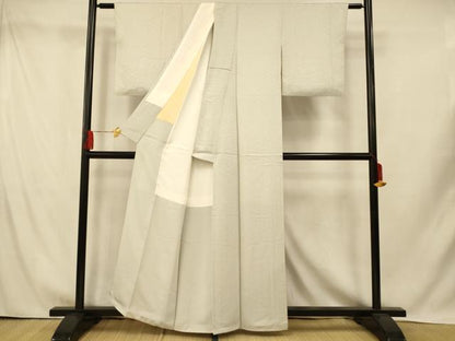平和屋着物■上質な色無地　青海波地紋　蕎麦切色　正絹　逸品　AABI5801fw