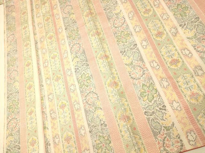 平和屋着物■上質な紬　更紗間道　正絹　逸品　AABI5804fw