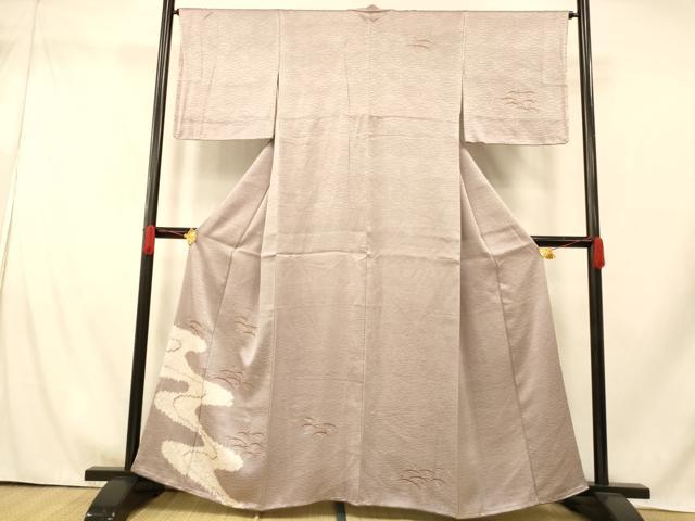平和屋着物■訪問着　絞り　露芝流水文　金彩　正絹　逸品　AABI5807fw