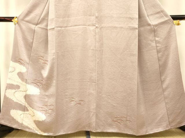 平和屋着物■訪問着　絞り　露芝流水文　金彩　正絹　逸品　AABI5807fw