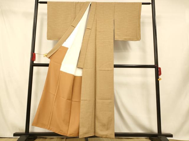 平和屋着物■上質な小紋　縞　ゑり善扱い　正絹　逸品　AABI5808fw