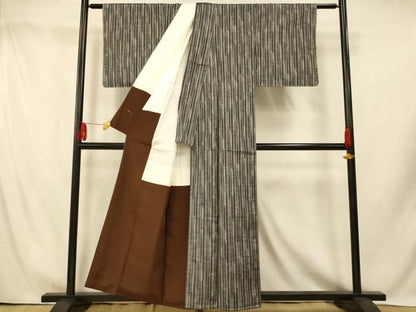 平和屋着物■上質な紬　霞文　正絹　逸品　未使用　AABI5811fw
