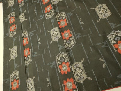 平和屋着物■本場村山大島紬　花間道　正絹　逸品　AABI5815fw