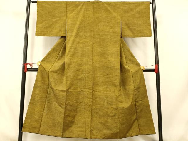 平和屋着物■上質な紬　幾何学文様　暈し染め　正絹　逸品　AABI5817fw