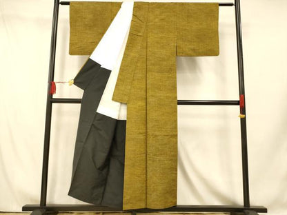 平和屋着物■上質な紬　幾何学文様　暈し染め　正絹　逸品　AABI5817fw