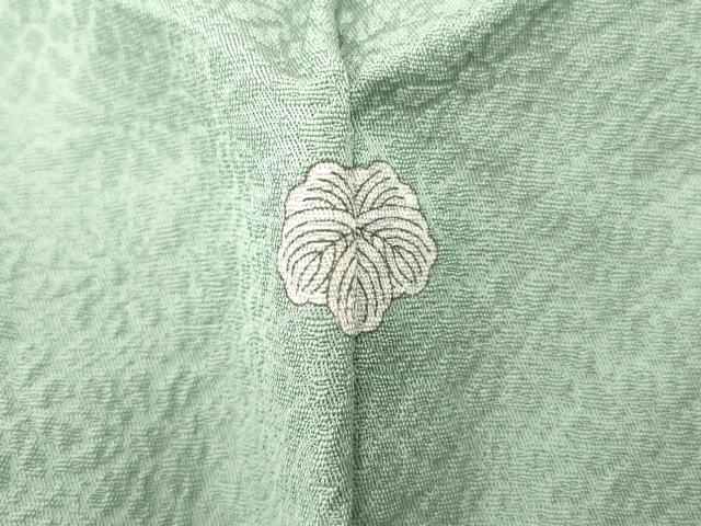 平和屋着物■上質な色無地　寿光織　舞花地紋　千草色　さが美扱い　正絹　逸品　AABI5819fw