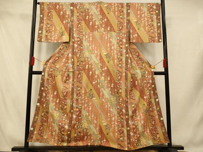 平和屋着物■上質な小紋　御所車宝尽くし文　金彩　正絹　逸品　AABI5822fw