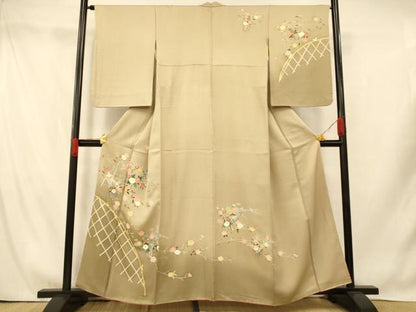 平和屋着物■訪問着　草花籬文　暈し染め　金彩　正絹　逸品　AABI5823fw