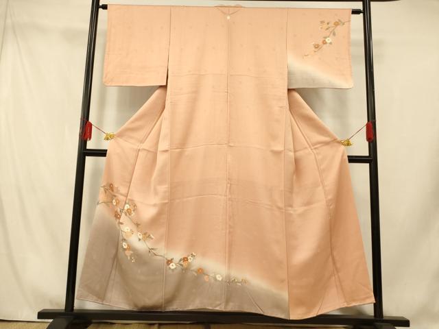 平和屋着物■訪問着　枝花文　暈し染め　金彩　正絹　逸品　AABI5824fw