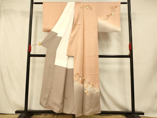 平和屋着物■訪問着　枝花文　暈し染め　金彩　正絹　逸品　AABI5824fw