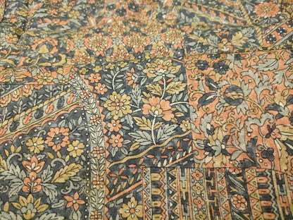 平和屋着物■上質な小紋　更紗花文　正絹　逸品　AABI5827fw