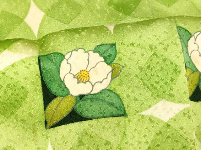 平和屋着物■上質な小紋　草花格子文　正絹　逸品　AABI5828fw
