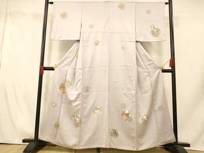 平和屋着物■訪問着　草花丸文　竹　梅　金彩　正絹　逸品　AABI5832fw