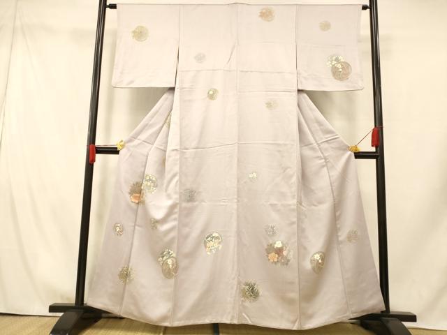 平和屋着物■訪問着　草花丸文　竹　梅　金彩　正絹　逸品　AABI5832fw