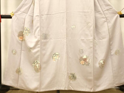 平和屋着物■訪問着　草花丸文　竹　梅　金彩　正絹　逸品　AABI5832fw