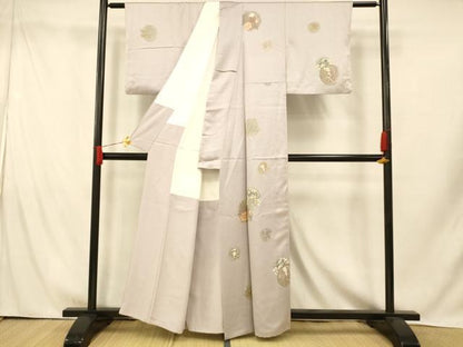 平和屋着物■訪問着　草花丸文　竹　梅　金彩　正絹　逸品　AABI5832fw