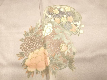 平和屋着物■訪問着　草花丸文　竹　梅　金彩　正絹　逸品　AABI5832fw