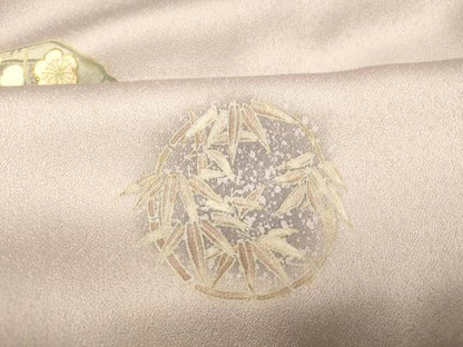 平和屋着物■訪問着　草花丸文　竹　梅　金彩　正絹　逸品　AABI5832fw