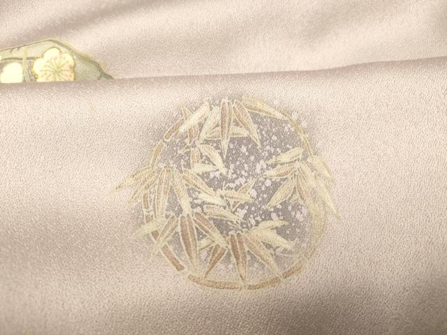 平和屋着物■訪問着　草花丸文　竹　梅　金彩　正絹　逸品　AABI5832fw