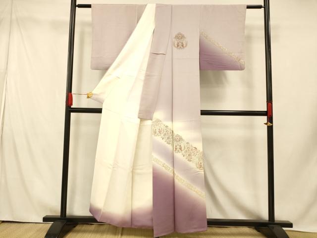 平和屋着物■訪問着　寿光織　鳳凰更紗花文　暈し染め　金銀糸　正絹　逸品　AABI5833fw