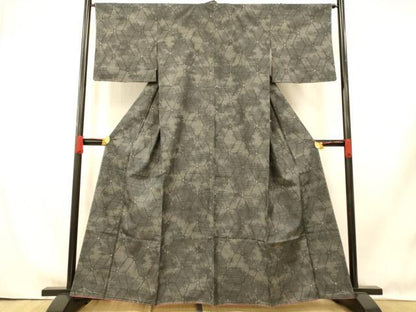 平和屋着物■上質な紬 霞立涌文 正絹 逸品 未使用 AABI5838fw